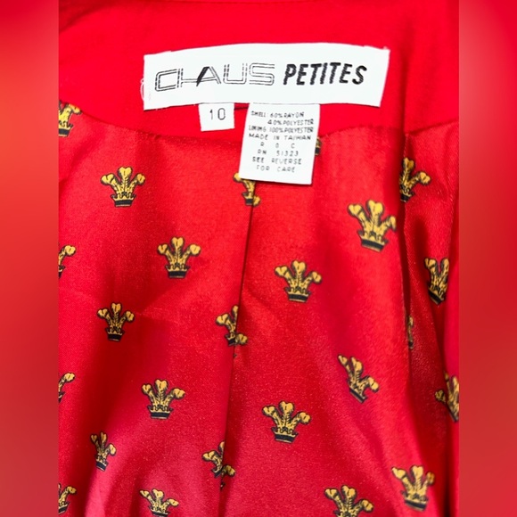 VINTAGE Red Women's Jacket with Cinched Waist and Buttons - Picture 14 of 14